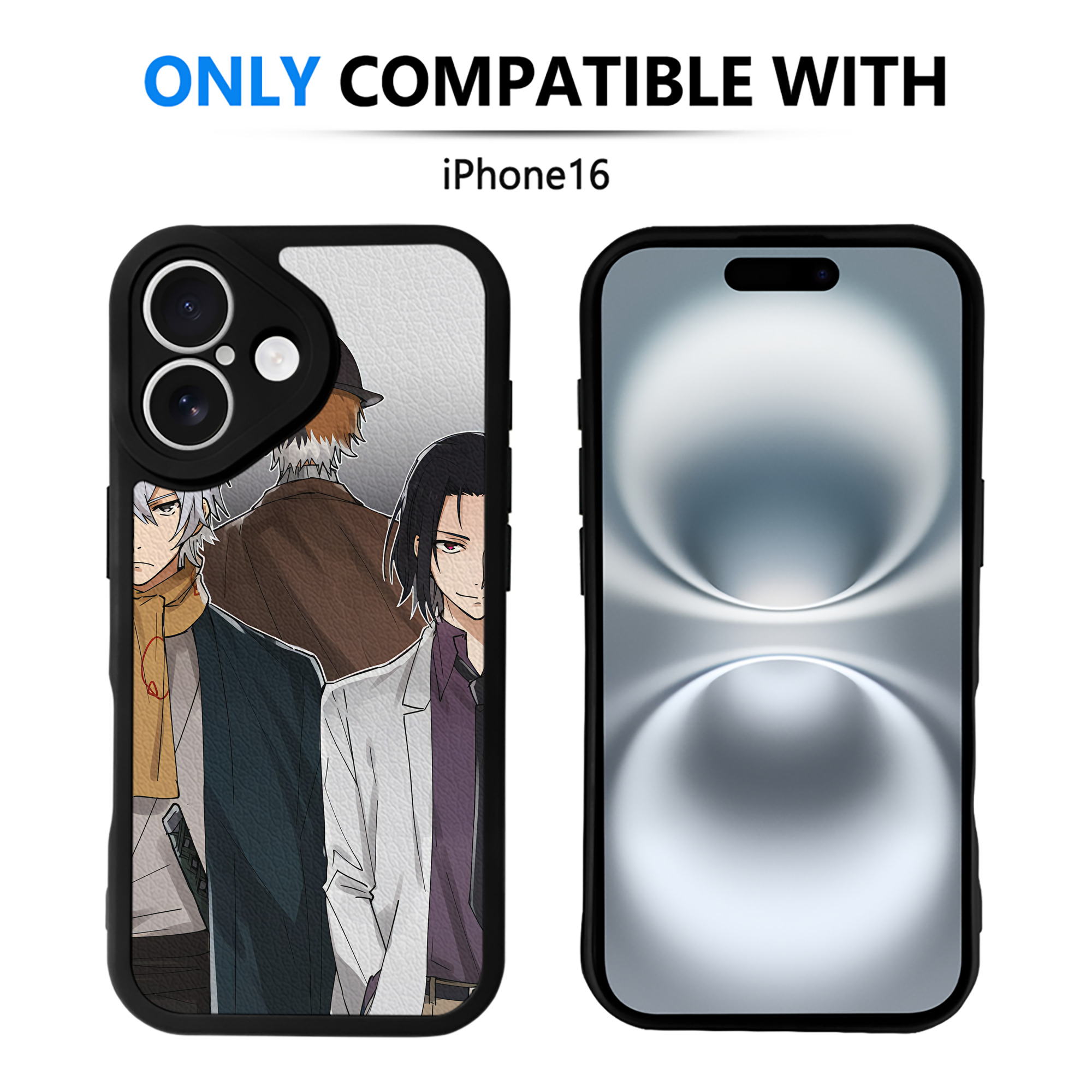 （画像用） 文豪ストレイドッグス Bungo Stray Dogs 【iPhone 16シリーズ対応】シリコンスマホケース（レザー調） 材質：シリコン